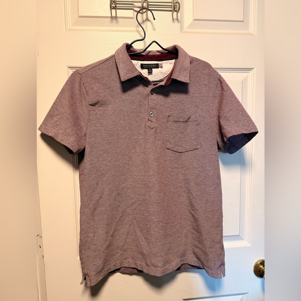 Banana Republic Men's Heathered Purple Polo